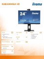 IIYAMA Monitor 24 XUB2490HSUC-B1 IPS,FHD,CAM,MIC,HDMI,DP,VGA,USB2.0