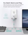 AUKEY PA-B6S White Omnia Mix GaN ultraszybka ładowarka sieciowa 3xUSB (2xUSB C+1xUSB A) 90W