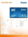 IIYAMA Monitor 65 cali TE6504MIS-B2AG PureTouch-IR,IPS,24/7,4K,USB-C,7H,S.PC