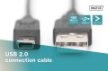 Digitus Kabel połączeniowy USB 2.0 HighSpeed "Canon" Typ USB A/miniUSB B (5pin) M/M czarny 1m