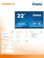 IIYAMA Monitor 22 cale T2251MSC-B1 10 PKT.,IPS,HDMI,DP