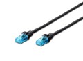 Digitus Patch cord RJ45/RJ45 U/UTP kat. 5e 1,0m AWG 26/7 PVC Czarny