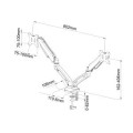 ART Uchwyt biurkowy na sprężynie gazowej do 2 monitorów LED/LCD 13-27" L-13GD