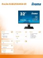 IIYAMA Monitor 32 cale XUB3293UHSN-B1,IPS,4K,USB-C DOCK,KVM,SLIM,2X3W,RJ45