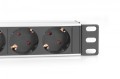 Digitus Listwa zasilająca do szaf 10" RACK 4xSchuko, 2m 1xUnischuko, 16A, aluminiowa