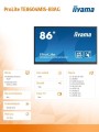 IIYAMA Monitor wielkoformatowy 85.6 cala TE8604MIS-B3AG INFRARED,4K,IPS,24/7,WiFi,7H,OPS SLOT