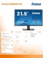 IIYAMA Monitor 21.5 cala X2283HSU-B1 VA,HDMI,DP,2x2W,2xUSB,1ms,VESA