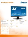IIYAMA Monitor 21.5 cala XU2294HSU-B2 VA,FHD,HDMI,DP,USB3.0,2x2W,VESA