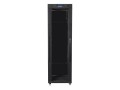 Lanberg Szafa instalacyjna rack stojąca 19 42U 600x1000 czarna, drzwi szklane lcd (flat pack)
