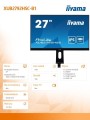 IIYAMA Monitor 27 cali XUB2792HSC-B1, IPS, FHD, USB-C, HDMI, DP, USB 3.0. SLIM 2x2W