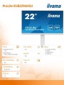 IIYAMA Monitor 21.5 cala XUB2294HSU-W2 VA,FHD,HDMI,DP,HAS(150mm)USB3.0,2x2W