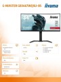 IIYAMA Monitor 34 cale G-MASTER GB3467WQSU-B5 VA,UWQHD,165HZ,HAS(15cm),1500R,4xUSB