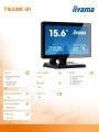 IIYAMA Monitor 16 cali T1633MC-B1 pojemnościowy 10pkt,IP54,TN,USBx2,DP,HDMI,VGA