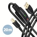 AXAGON Kabel ADR-220B USB 2.0 A-M -> B-M aktywny kabel połączeniowy/wzmacniacz 20m