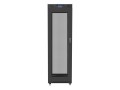 Lanberg Szafa instalacyjna rack stojąca 19 42U 600x800 czarna, drzwi perforowane lcd (flat pack)