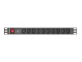 LANBERG Listwa zasilająca Rack PDU 1U 10x IEC C13 2m 10A czarna