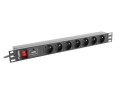 LANBERG Listwa zasilająca Rack PDU 1U 7x PL 2m 16A czarna