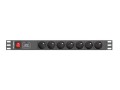 LANBERG Listwa zasilająca Rack PDU 1U 7x PL 2m 16A czarna