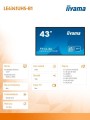 IIYAMA Monitor wielkoformatowy 43 cale LE4341UHS-B1 IPS,4K,18/7,LAN,USB,HDMI