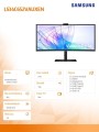 Samsung Monitor 34 cale LS34C652VAUXEN VA 3440x1440 UWQHD 21:9 1xHDMI 1xDP 1xUSB-C (90W) 2xUSB 3.0 LAN (RJ45) 5ms HAS Webcam głośniki zakrzywiony 3yrs