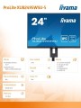 IIYAMA Monitor 24.1 cala XUB2495WSU-B5 IPS,16:10,HAS(150mm),4xUSB