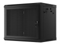 Lanberg Szafa wisząca 19 cali 9U 600x450 drzwi perforowane (flat pack) czarna