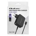 Qoltec Ładowarka GaN Power Pro | 1xUSB-C | 65W | 5-20V | 3-3.25A |      Czarna