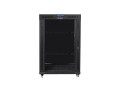 Lanberg Szafa stojąca 19 cali 22U 800x1000 drzwi szklane LCD (flat pack) V2 czarna