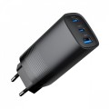 Gembird Ładowarka PowerDelivery 1xA 2xC GaN 65W Czarna