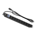 Qoltec Listwa zasilająca do Rack 19cali | circuit breaker | 1U | 10A | PDU | 8xIEC C13 | 2m