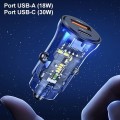 USAMS Ładowarka samochodowa 30W 1xUSB + 1xUSB-C Fast Charge