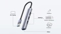 Unitek Hub USB-A; 3x USB-A 2.0; 1x USB-A 5 Gbps Aluminiowy