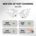 YENKEE Ładowarka sieciowa USB C 20W 3A Power Delivery 3.0 QC 3.0 Biała