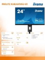 IIYAMA Monitor 24 cale XUB2497HSU-B1 IPS.HDMI.DP.2x2W.2xUSB(2.0).HAS(150mm). 250cd.1ms.100Hz