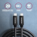 AXAGON BUCM32-CM15A Kabel USB-C - USB-C 3.2 Gen 2, 1.5m, PD 100W, 5A, 4K HD, ALU, oplot, czarny