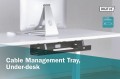 Digitus Kanał stalowy do organizacji kabli / listew zasilających pod biurkiem, z uchwytami, montaż śruby, 60cm, czarny