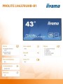 IIYAMA Monitor wielkoformatowy 42.5 cala LH4370UHB-B1 4K,24/7,ANDROID,700cd,VA,PION,SLIMline