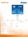 IIYAMA Monitor 19 cali B1980D-W1 DVI/VGA/5:4/PIVOT/HAS/ACR/VESA