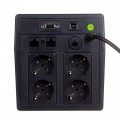 Digitus Zasilacz awaryjny UPS Line-Ineractive LCD, 1000VA/600W, 2x12V/7Ah, AVR, 4xSCHUKO, USB, RS232, RJ45