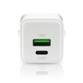 everActive Ładowarka sieciowa GaN 1X USB, 1X USB-C 20W QC3.0 Biała
