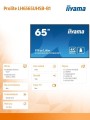 IIYAMA *IIYAMA 65'LH6565UHSB-B1, 24/7,IPS,ANDROID.11,4K,800cd, iiSignage2, SDM, 2x HDMI, DP, 2x USB,2x 10W, RJ45, WiFi, 4/32GB, PION/POZIOM, 400x4
