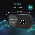 Qoltec Inteligentna mikroprocesorowa ładowarka 12V | 2A | Prostownik z funkcją regeneracji ogniw do akumulatora AGM GEL | LCD