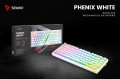 Savio Klawiatura mechaniczna bezprzewodowa SAVIO PHENIX WHITE Gateron Yellow, Pudding