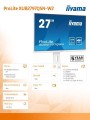 IIYAMA Monitor 27 cali XUB2797QSN-W2 IPS,QHD,USB-c Dock,HDMI,DP,PD-65W,2x2W, 4xUSB(3.2),300cd/m2,80M:1,sRGB:99%/5y/