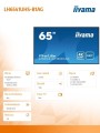 IIYAMA Monitor 65 cali LH6541UHS-B1AG VA,4K,24/7,LAN,USB,HDMI,500cd/m2,     Haze(25%),2x10W,Pion/Poziom