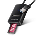 AXAGON ADM2-AM Adapter USB3.2 Gen 2 M.2 NVMe/SATA SSD 10Gbps 10cm USB-A cable