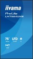 IIYAMA Monitor 75 cali LH7564UHS-B1AG, 24/7,VA,ANDROID14,4K,500cd,5000:1,    2xHDMI ,USB-C,RJ45, RS-232c, IR, 2x10W, 2xUSB, UCHWYT ŚCIENNY,iiSignage2,