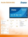 IIYAMA Monitor 65 cali TE6513A-B1AG INFRARED,40pkt,IPS,4K,7H,450cd/m2,      WiFi,USB, ANDROID 14, Google EDLA,2x20W, UCHWYT CIENNY