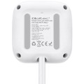 Qoltec Kostka zasilająca przedłużacz 6w1 z podświetlanym włącznikiem |  3x AC | 2x USB | 1x USB-C PD 20W | biała | kabel 2m