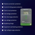 Qoltec Solarny regulator ładowania MPPT z czujnikiem temperatury 30A |  12V/24V | LCD | 2xUSB | Bluetooth | APP | GEL | LiFePO4